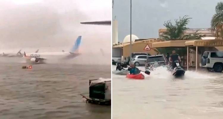Ντουμπάι: Σκηνικό Αποκάλυψης μετά την καταρρακτώδη βροχή - Χάος στο αεροδρόμιο, ποτάμια οι δρόμοι (Βίντεο)