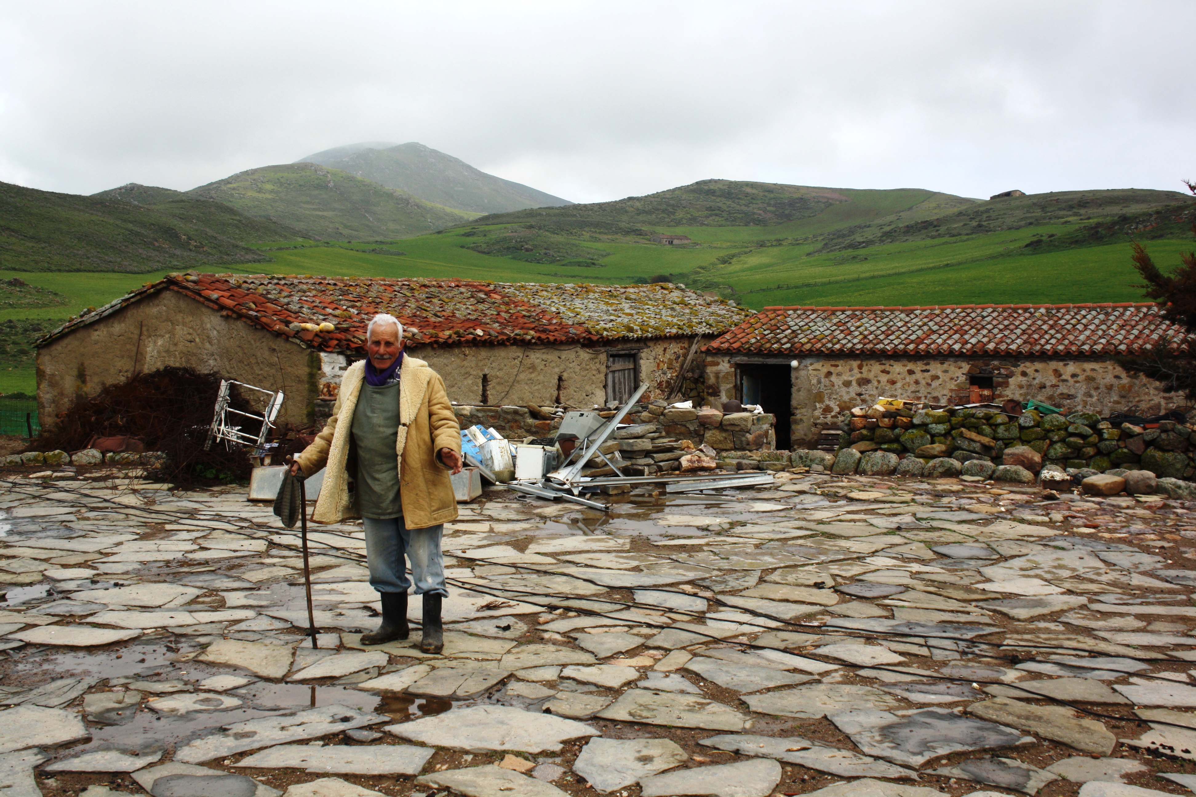 Antonis Lantouris father of Stavros in front of their Mandra Lemnos Greece Rooted Everyday Mediterranean Food Heroes