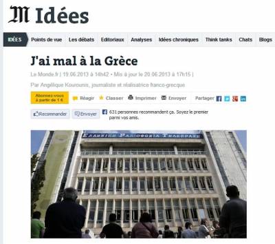 Ά&rho;&theta;&rho;&omicron; &sigma;&tau;&eta; Le Monde: &Eta; &Epsilon;&lambda;&lambda;ά&delta;&alpha; &epsilon;&xi;&alpha;&kappa;&omicron;&lambda;&omicron;&upsilon;&theta;&epsilon;ί &nu;&alpha; &epsilon;ί&nu;&alpha;&iota; &delta;&eta;&mu;&omicron;&kappa;&rho;&alpha;&tau;ί&alpha;; Ί&sigma;&omega;&sigmaf; &tau;&omicron; &pi;&rho;ό&beta;&lambda;&eta;&mu;&alpha; &beta;&rho;ί&sigma;&kappa;&epsilon;&tau;&alpha;&iota; &alpha;&kappa;&rho;&iota;&beta;ώ&sigmaf; &epsilon;&kappa;&epsilon;ί.