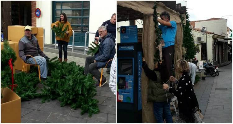 Κοινότητα Μύρινας: Σε πυρετώδεις ρυθμούς για τη φωταγώγηση του Χριστουγεννιάτικου δέντρου (photos)