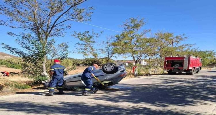 Λήμνος: Ανατροπή οχήματος στην είσοδο της Παναγιάς