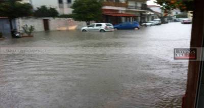 Και πάλι προβλήματα στη Μύρινα από τη δυνατή βροχόπτωση (photos)