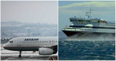 Λήμνος: Ακυρώθηκε η πτήση της Aegean λόγω χιονιά | Δεμένο το «Ν. Μύκονος»