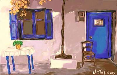 Έκθεση του Λημνιού ζωγράφου Νικόλα Πομώνη στην Καρατζάδειο Βιβλιοθήκη