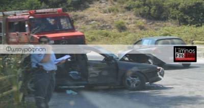 Ένας τραυματίας από τη σύγκρουση στρατιωτικού λεωφορείου με IX στη Λήμνο | Φωτογραφίες από τον τόπο του ατυχήματος