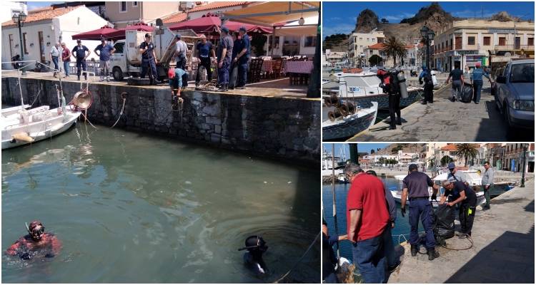 Καθαρισμός του λιμανιού Μύρινας με τη συνεργασία φορέων και εθελοντών δυτών