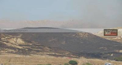 Υπό μερικό έλεγχο η φωτιά στον Περιφερειακό της Λήμνου | Νέο φωτογραφικό υλικό