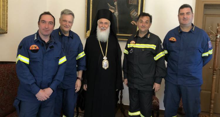 Στον Μητροπολίτη Λήμνου ο νέος Υποστράτηγος του Πυροσβεστικού Σώματος Αιγαίου