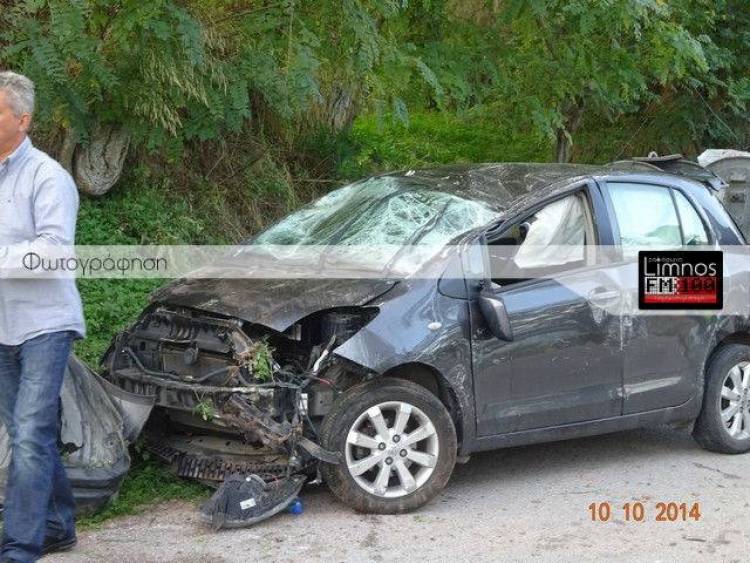 Τροχαίο με εγκλωβισμένη στην άσφαλτο της Λήμνου (photos)