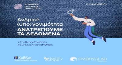 ΕΥΡΩΠΑΪΚΗ ΕΒΔΟΜΑΔΑ ΓΟΝΙΜΟΤΗΤΑΣ 1-7 Νοεμβρίου: Ανατρέπουμε τις πιθανότητες της Ανδρικής Γονιμότητας