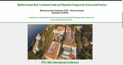 &Eta; &Omicron;&iota;&kappa;&omicron;&gamma;έ&nu;&epsilon;&iota;&alpha; &Pi;&omicron;&rho;&iota;ά&zeta;&eta; &sigma;&tau;&omicron; 30&omicron; &Delta;&iota;&epsilon;&theta;&nu;έ&sigmaf; &Sigma;&upsilon;&nu;έ&delta;&rho;&iota;&omicron; &laquo;Mediterranean Diet, Functional Foods and Bioactive Compounds: Science and Practice&raquo;.