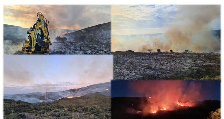 Λήμνος: Καλύτερη η εικόνα της φωτιάς στη Δάφνη (photos +video)