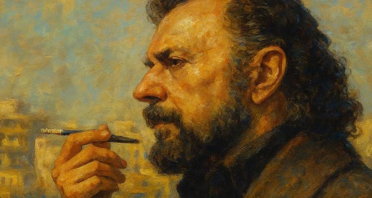 &Tau;&omicron;&nu; &epsilon;&xi;ό&rho;&iota;&sigma;&alpha;&nu; &sigma;&epsilon; έ&nu;&alpha; &phi;&tau;&omega;&chi;ό &chi;&omega;&rho;&iota;ό &tau;&eta;&sigmaf; &Lambda;ή&mu;&nu;&omicron;&upsilon;. &Epsilon;&kappa;&epsilon;ί έ&gamma;&rho;&alpha;&psi;&epsilon; &tau;&omicron; &pi;&iota;&omicron; &epsilon;&mu;&beta;&lambda;&eta;&mu;&alpha;&tau;&iota;&kappa;ό &pi;&omicron;ί&eta;&mu;&alpha; &tau;&eta;&sigmaf; &sigma;ύ&gamma;&chi;&rho;&omicron;&nu;&eta;&sigmaf; &Epsilon;&lambda;&lambda;ά&delta;&alpha;&sigmaf;.