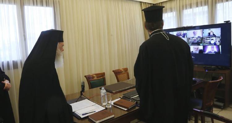 &Alpha;&nu;&tau;&iota;&delta;&rho;ά &eta; &Epsilon;&kappa;&kappa;&lambda;&eta;&sigma;ί&alpha; &gamma;&iota;&alpha; &tau;&omicron;&upsilon;&sigmaf; &kappa;&lambda;&epsilon;&iota;&sigma;&tau;&omicron;ύ&sigmaf; &nu;&alpha;&omicron;ύ&sigmaf; &tau;&alpha; &Theta;&epsilon;&omicron;&phi;ά&nu;&epsilon;&iota;&alpha; - Έ&kappa;&tau;&alpha;&kappa;&tau;&eta; &sigma;ύ&sigma;&kappa;&epsilon;&psi;&eta; &tau;&eta;&sigmaf; &Iota;&epsilon;&rho;ά&sigmaf; &Sigma;&upsilon;&nu;ό&delta;&omicron;&upsilon; &tau;&eta; &Delta;&epsilon;&upsilon;&tau;έ&rho;&alpha;