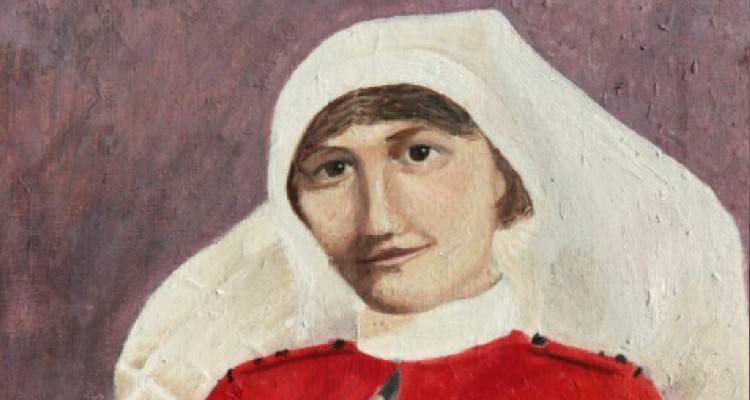 To πορτρέτο της αδελφής, Rachel Pratt, φιλοτεχνημένο από τη μαθήτρια, Mai Brice, από το Norwood Secondary College, με τίτλο “Portrait of Sister Rachel Pratt, Recipient of Military Medal, “Bravery in the Field”, 1917″. Φώτο: Jim Claven