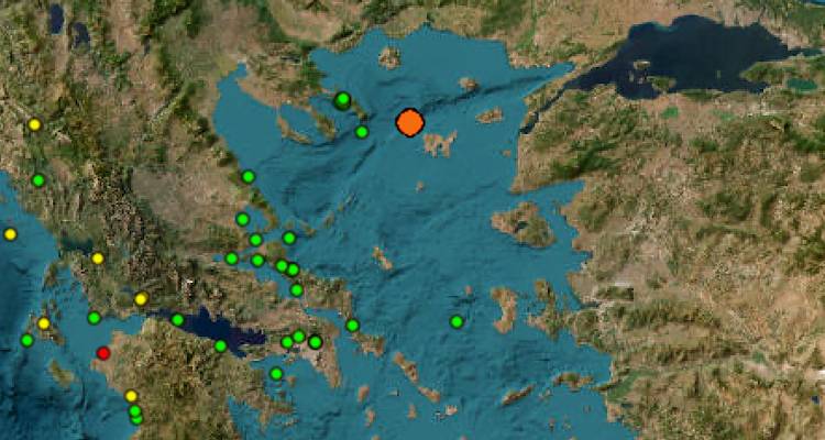 ΛΗΜΝΟΣ - ΕΚΤΑΚΤΟ: Σεισμική δόνηση 4,6 Ρίχτερ βόρεια της Λήμνου