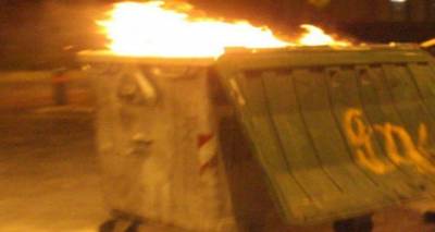 Φωτιά σε κάδο στη Μύρινα