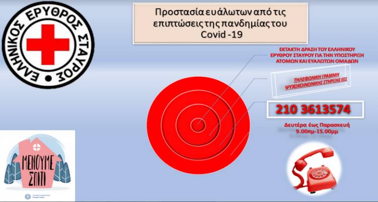 Κορωνοϊός: Έκτακτη δράση του Ελληνικού Ερυθρού Σταυρού για την υποστήριξη ατόμων και ευάλωτων ομάδων