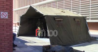 Στρατιωτική σκηνή στήνουν στο Νοσοκομείο Λήμνου (video)