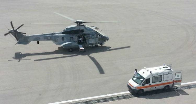 Επείγουσα αεροδιακομιδή 65χρονου άντρα από τον Άγιο Ευστράτιο στη Λήμνο