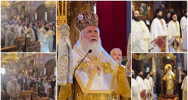 Ο Μητροπολίτης Λήμνου λειτούργησε στη Νέα Κηφισιά με Λημνιούς κληρικούς | Τιμήθηκε ο Άγιος Σώζων