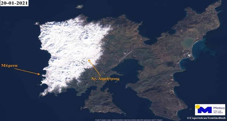 Ο Γιώργος Παπαβασιλείου εξηγεί γιατί χιόνισε μόνο στην δυτική πλευρά της Λήμνου .