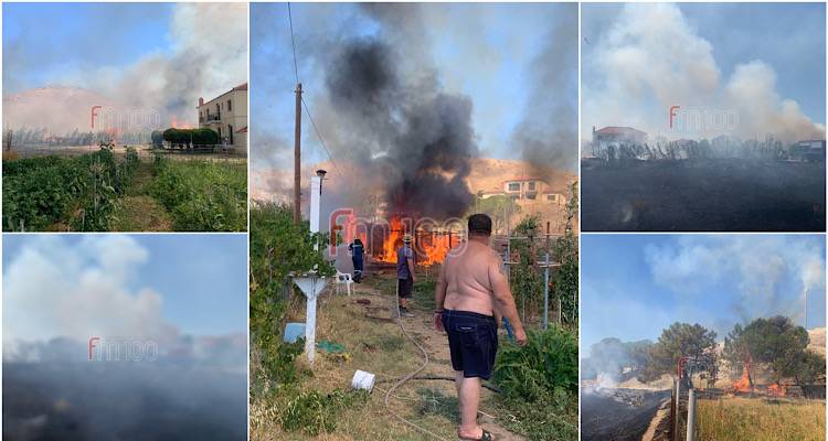 Λήμνος: Υπό πλήρη έλεγχο η φωτιά στο Πλατύ | Προκλήθηκε από εργασίες με χορτοκοπτικό (Photos)