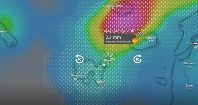 Σε επιφυλακή η Λήμνος απόψε λόγω έντονων καιρικών φαινομένων που φέρνει η «ΙΝΕΣ»