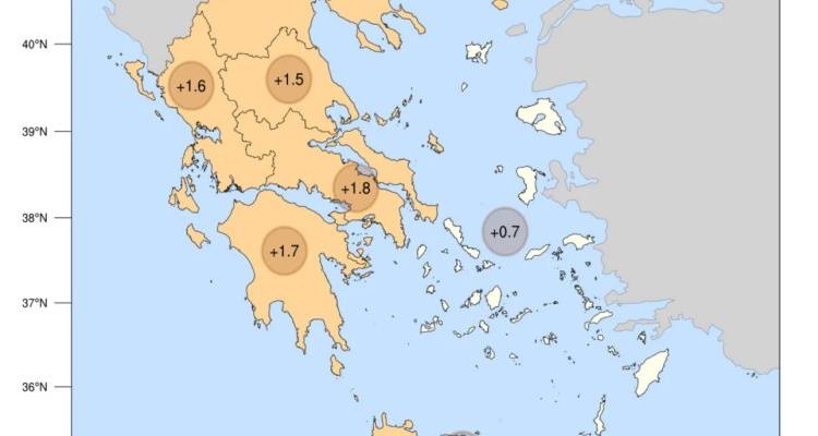 Meteo: &Omicron; &phi;&epsilon;&tau;&iota;&nu;ό&sigmaf; &Alpha;ύ&gamma;&omicron;&upsilon;&sigma;&tau;&omicron;&sigmaf; ή&tau;&alpha;&nu; &omicron; &pi;&iota;&omicron; &zeta;&epsilon;&sigma;&tau;ό&sigmaf; &alpha;&pi;ό &tau;&omicron; 2010 &sigma;&epsilon; &Pi;&epsilon;&lambda;&omicron;&pi;ό&nu;&nu;&eta;&sigma;&omicron;, &Beta;ό&rho;&epsilon;&iota;&alpha; &kappa;&alpha;&iota; &Delta;&upsilon;&tau;&iota;&kappa;ή &Epsilon;&lambda;&lambda;ά&delta;&alpha;