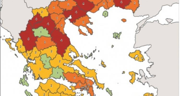 Κορωνοϊός: Ο νέος χάρτης υγειονομικής ασφάλειας | Ποιες περιοχές άλλαξαν επίπεδο