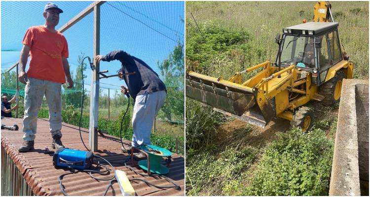 Εργασίες συντήρησης και καθαρισμού στον κλωβό του Κυνηγετικού Συλλόγου Λήμνου