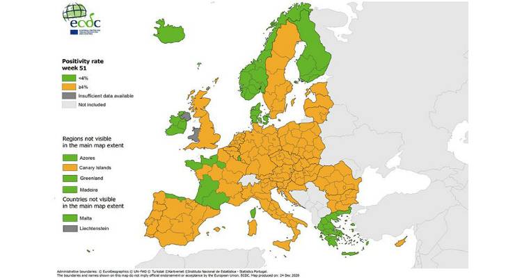 Κορωνοϊός: Χαραμάδες αισιοδοξίας | «Πράσινη» η Ελλάδα στον χάρτη θετικότητας του ECDC